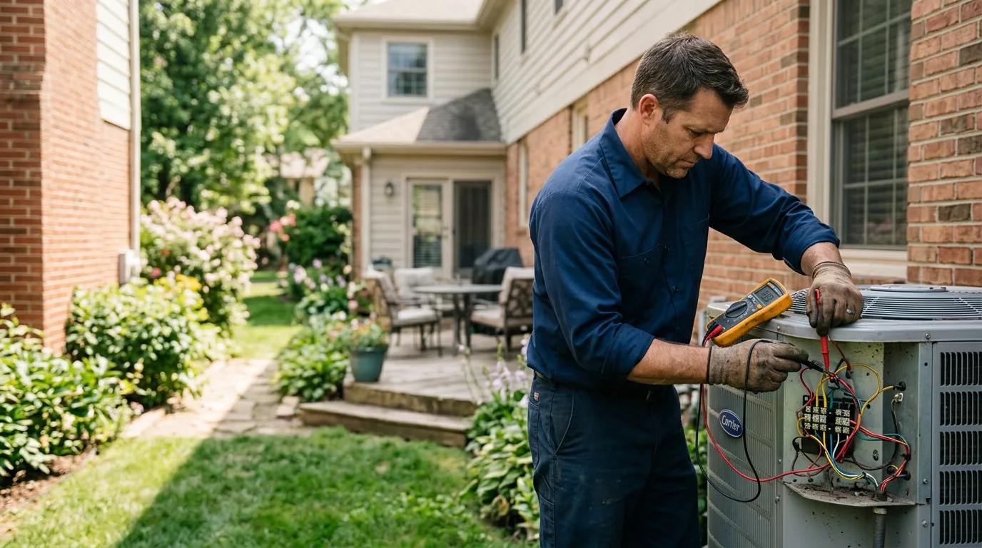 HVAC technician working near Colfax, IN